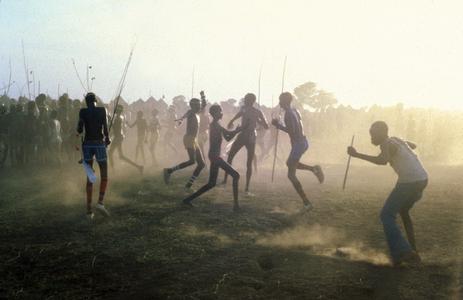 Nuer Boys and Young Men Dancing in the Dust