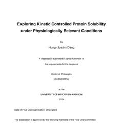 Exploring Kinetic Controlled Protein Solubility under Physiologically Relevant Conditions