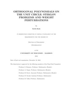 Orthogonal Polynomials on the Unit Circle: Steklov Problems and Weight Perturbations