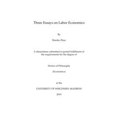 Three Essays on Labor Economics