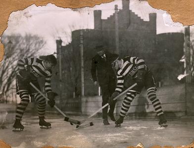 Hockey players on Library Mall