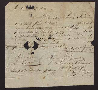 Bill addressed to V. [torn] Tuthill, from Thomas Richards
