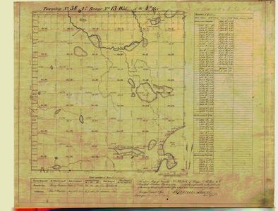 [Public Land Survey System map: Wisconsin Township 38 North, Range 13 West]