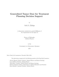 Generalized Tumor Dose for Treatment Planning Decision Support