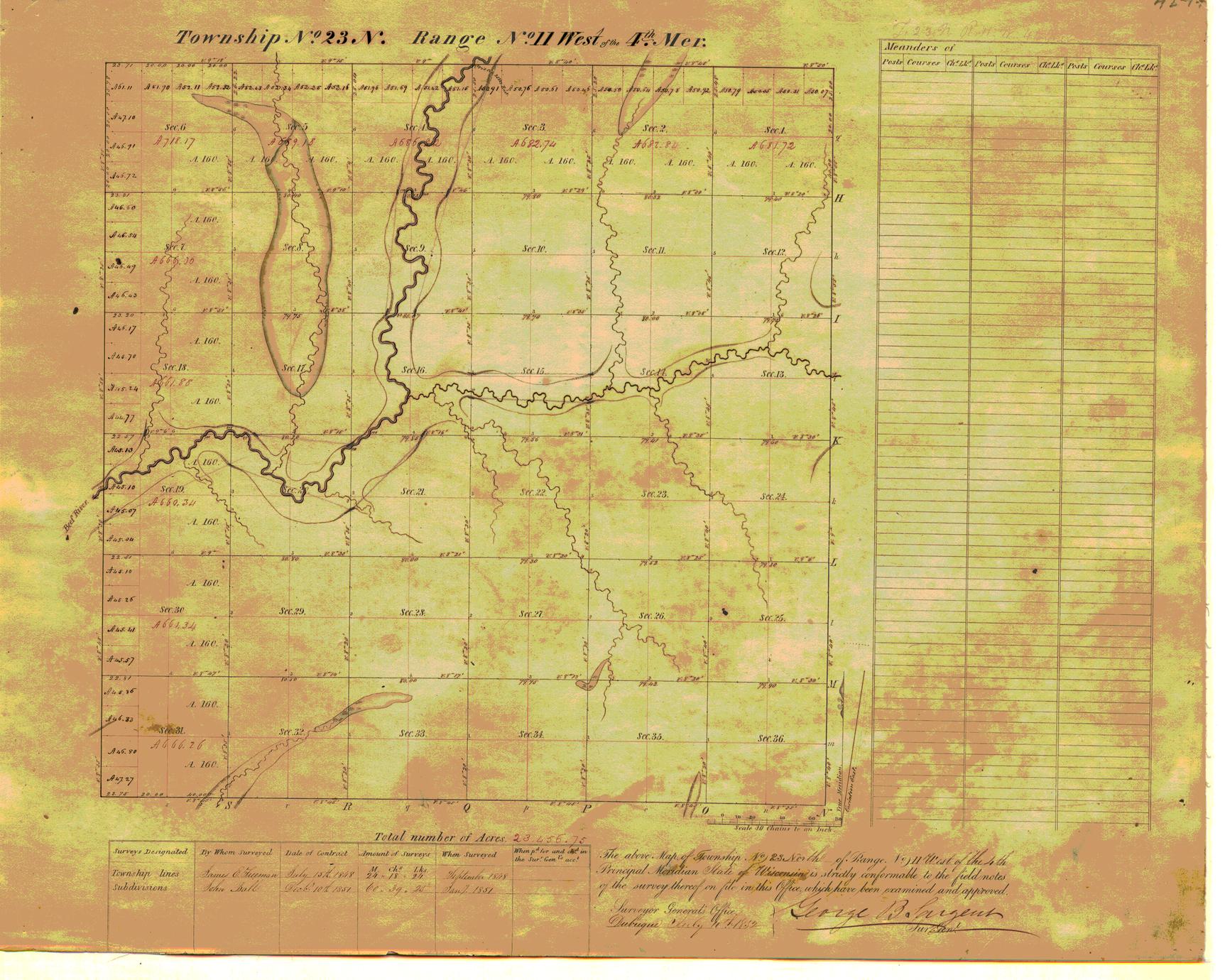 [Public Land Survey System map: Wisconsin Township 23 North, Range 11 West]