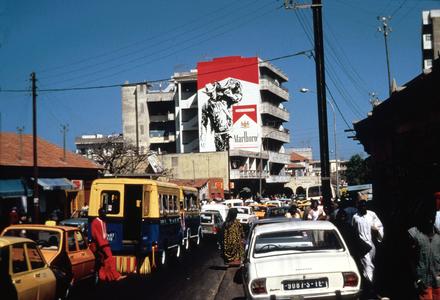Sign Advertising American Cigarettes on Rue de Blaise Diagne in Dakar