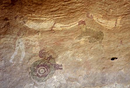 Petroglyph : Floating Figures and Snail-Like Form