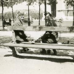 Two unknown soldiers on a bench