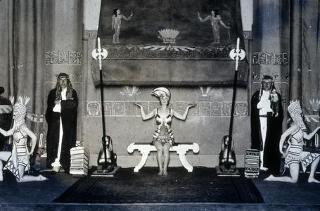 Close-up of Peters Brothers on Egyptian-themed stage set