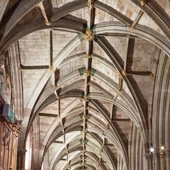 Worcester Cathedral interior nave south aisle
