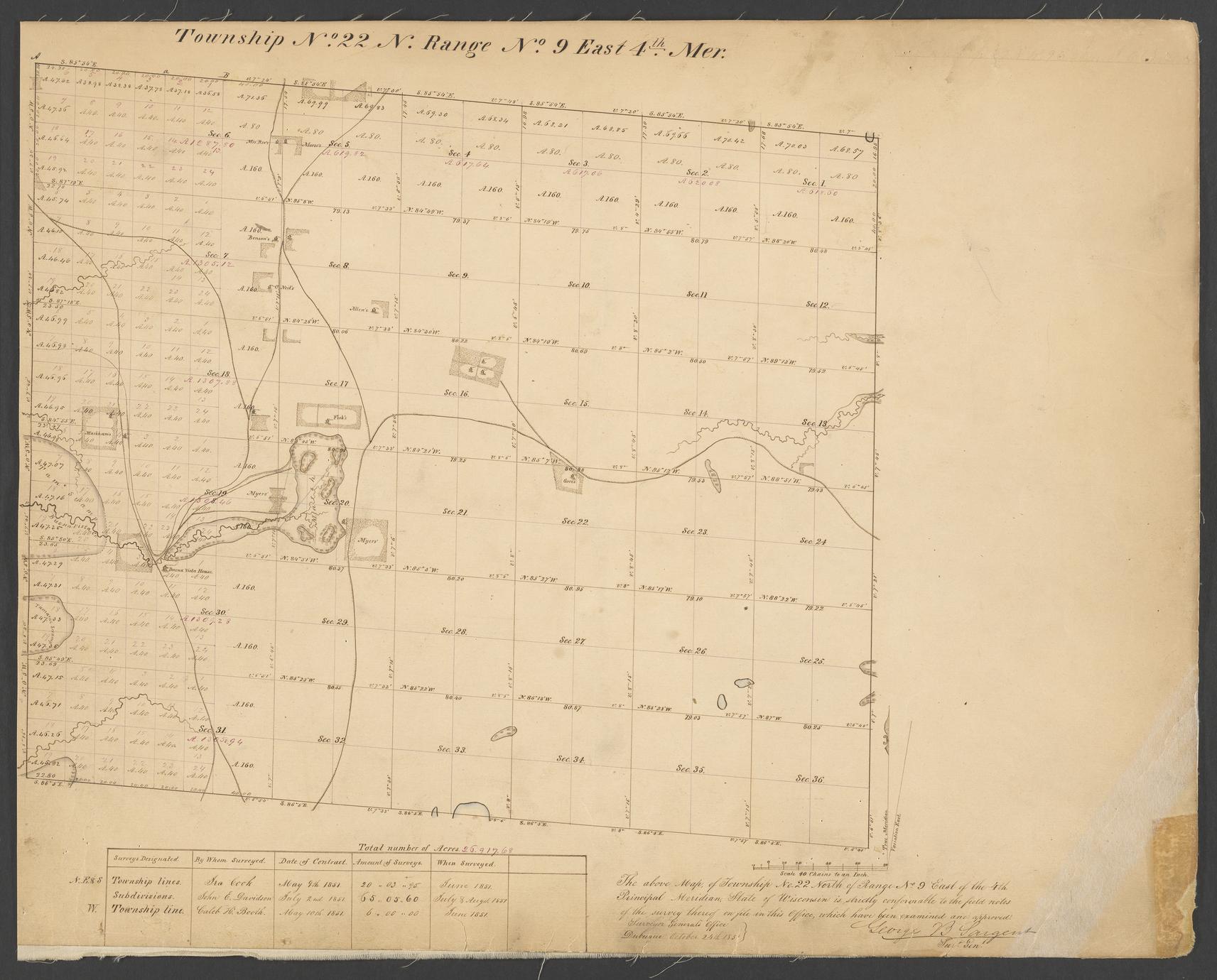 [Public Land Survey System map: Wisconsin Township 22 North, Range 09 East]