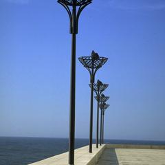 Lanterns along Sea Wall of Hassan II Mosque in Casablanca Completed in 1993