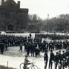 Governor reviewing cadets