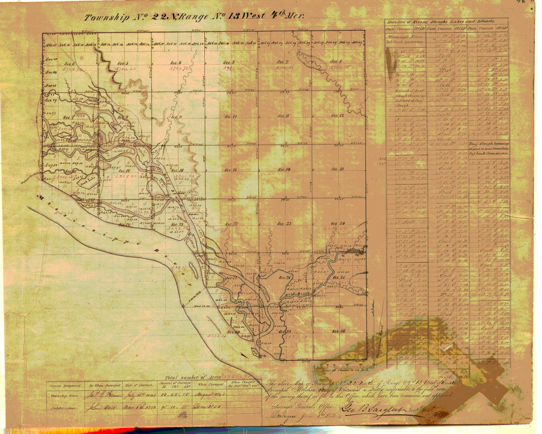 [Public Land Survey System map: Wisconsin Township 22 North, Range 13 West]