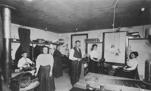 An early tailor shop at J.F. Galecki Clothier