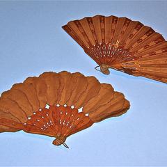 Medium brown fabric fans