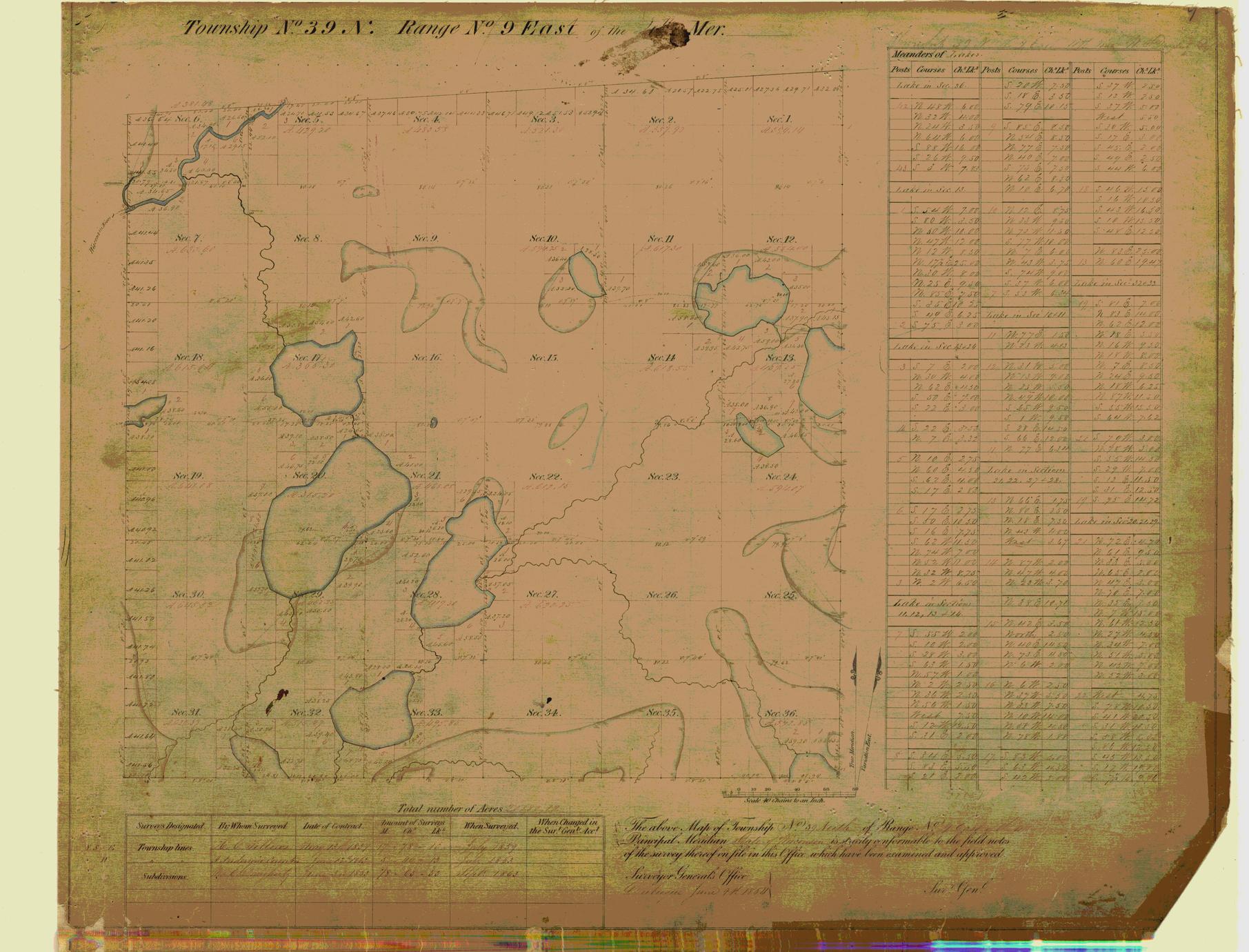 [Public Land Survey System map: Wisconsin Township 39 North, Range 09 East]