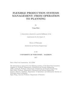 FLEXIBLE PRODUCTION SYSTEMS MANAGEMENT: FROM OPERATION TO PLANNING