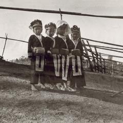 Four White Hmong girls in Houa Khong Province