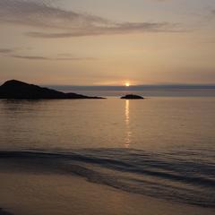 Isle of Coll, sunset and tide-washed sands