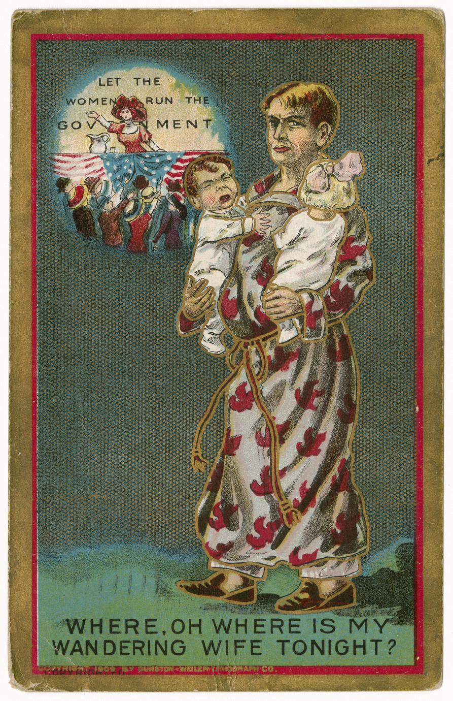 Wandering wife, Suffragette Series postcard (1 of 2)