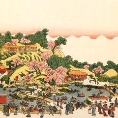 View of the New Garden at Goten Hill in Shinagawa, from the series Perspective Pictures of Japan