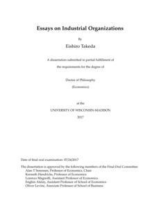 Essays on Industrial Organizations