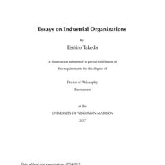 Essays on Industrial Organizations