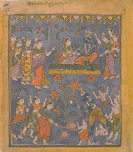 Krishna and his Companions Playing, Folio from a series illustrating the Bhagavata Purana