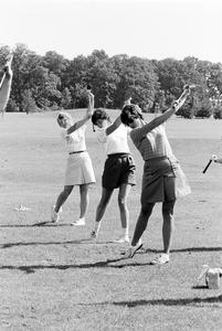 Three female golfers