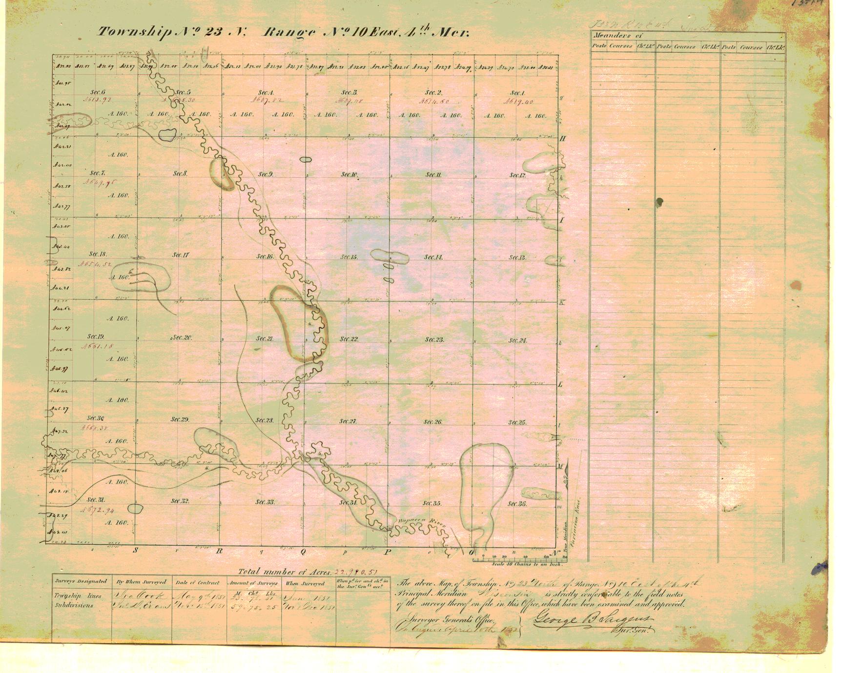 [Public Land Survey System map: Wisconsin Township 23 North, Range 10 East]
