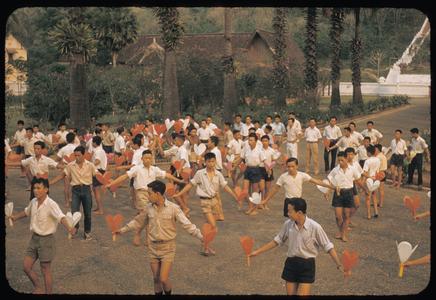 School children rehearsing for palace New Year's party