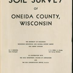 Soil survey of Oneida County, Wisconsin