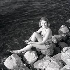 Woman on Lake Mendota shore