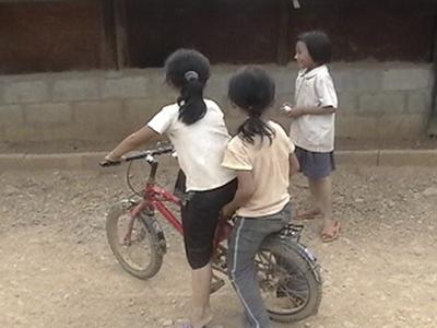 Girls riding a bike