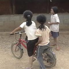 Girls riding a bike