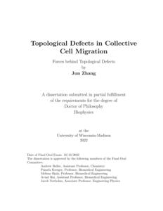 Topological Defects in Collective Cell Migration