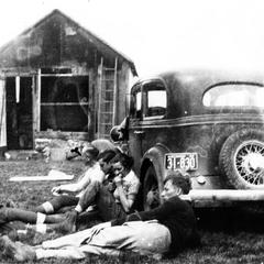 Aldo Leopold, Luna, Nina, and Kenneth Cotton at the shack