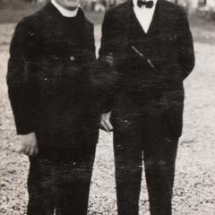 Governor Fred R. Zimmerman and an unidentified men at Pennco Field, Madison