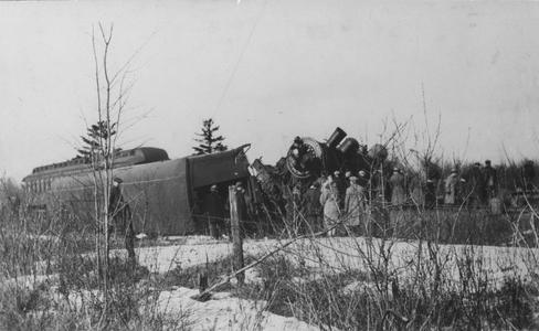 Train wreck between Manitowoc and Two Rivers February 29, 1927