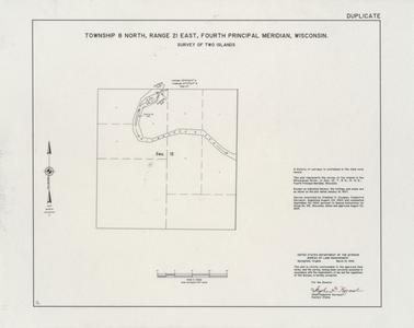 [Public Land Survey System map: Wisconsin Township 08 North, Range 21 East]