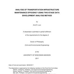 ANALYSIS OF TRANSPORTATION INFRASTRUCTURE MAINTENANCE EFFICIENCY USING TWO-STAGE DATA ENVELOPMENT ANALYSIS METHOD