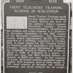 Historical Marker for First Teachers Training School in Wisconsin