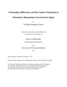 Citizenship, Difference, and the Limits of Inclusion in Education: Disquieting Convivencia in Spain