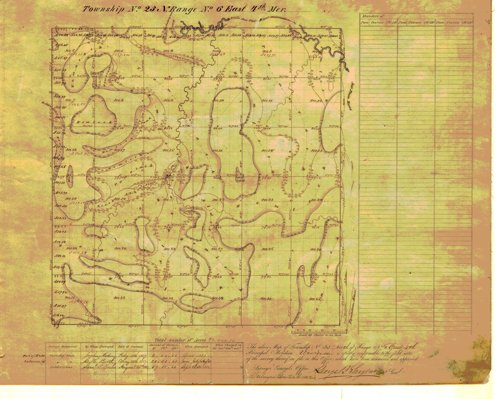 [Public Land Survey System map: Wisconsin Township 25 North, Range 06 East]