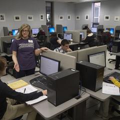 Students utilizing the computer lab