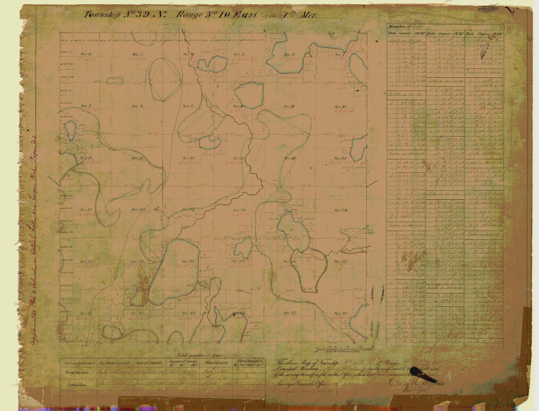 [Public Land Survey System map: Wisconsin Township 39 North, Range 10 East]