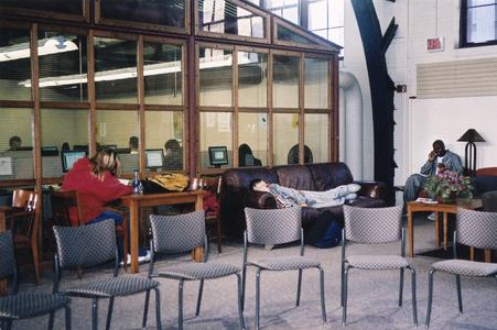Students studying and relaxing in 2004