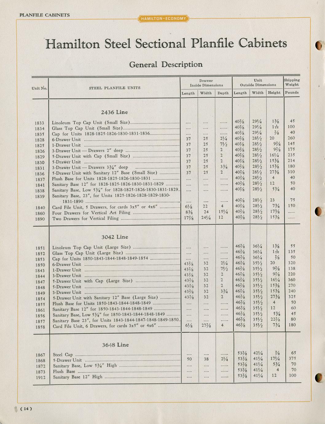 Hamilton drafting room furniture Catalog No. 7 1929 Full view UWDC