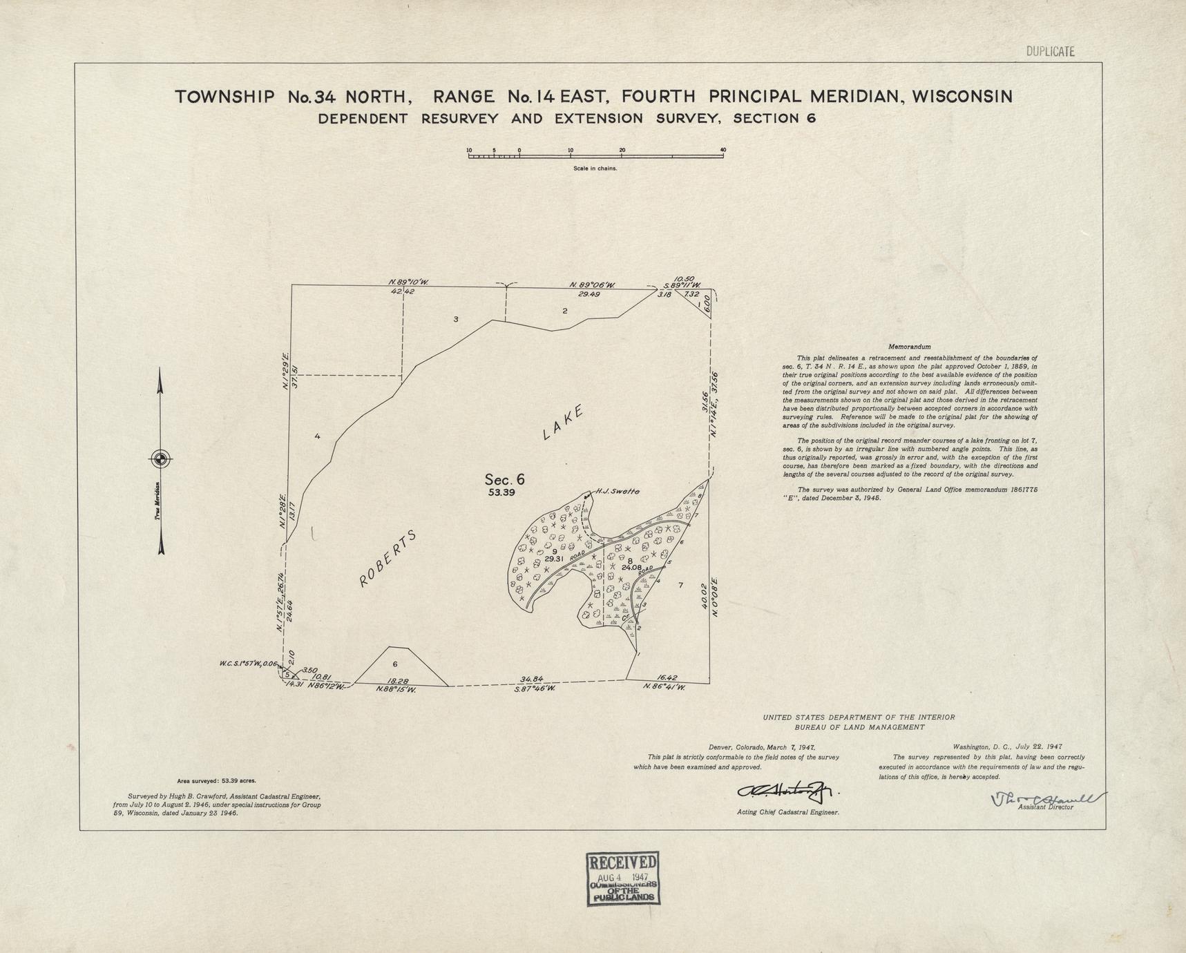 [Public Land Survey System map: Wisconsin Township 34 North, Range 14 East]